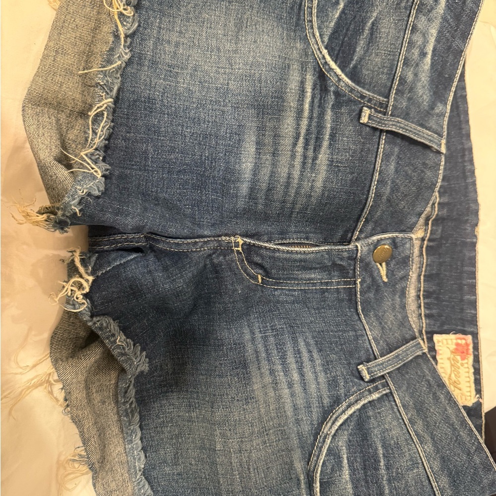 Siwy Blue Frayed Hem Women's Denim Shorts